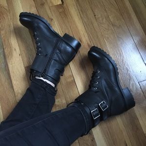 SALENEW Black Buckled Boots